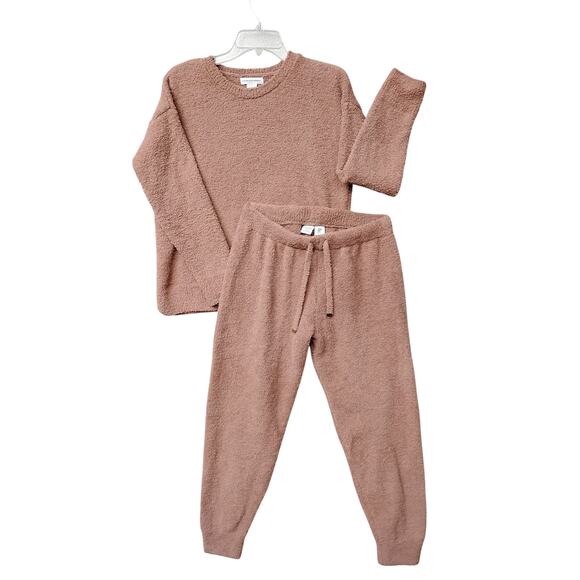 cupcakes & cashmere Pants - Cupcakes and Cashmere Teddy Jogger Set Size Medium Dusty Rose Long Sleeve
